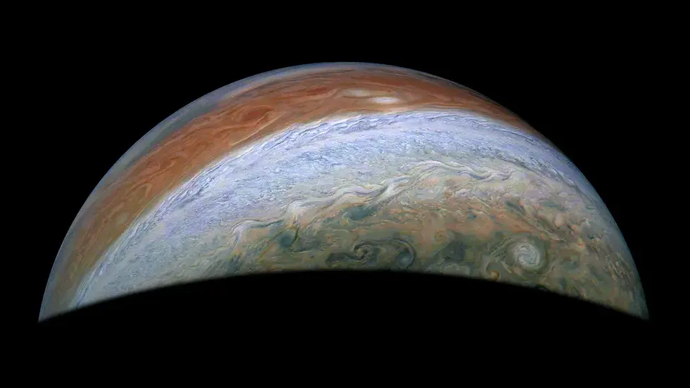 Jupiter's bands of contrasting colours