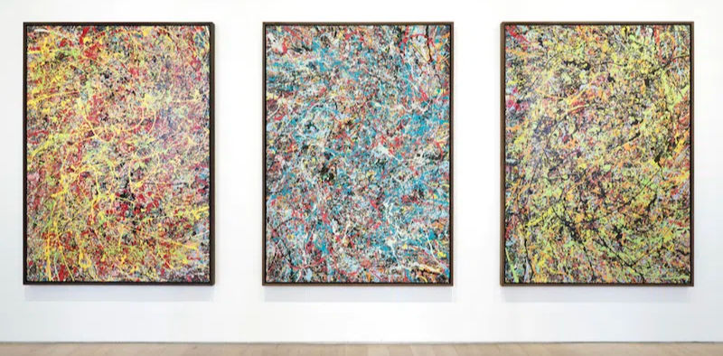 A canvas splattered in paint, by Ed Sheeran