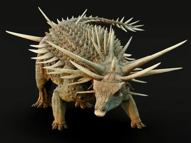 Artist's impression of an armoured ankylosaur