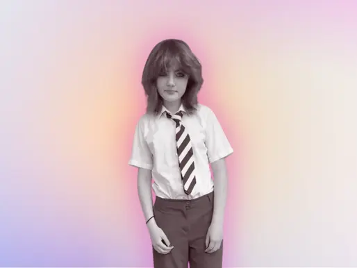 Rebecca Young, from Glasgow, aged just 11 in school uniform