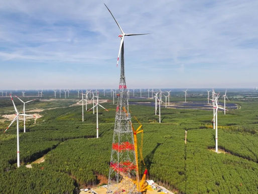 Wind turbine in eastern Germany that stands 365 meters (1,197 feet) tall, including its blades