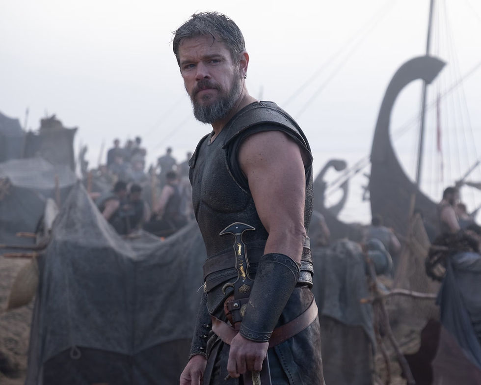 Matt Damon as Odysseus in the film 'The Odyssey'