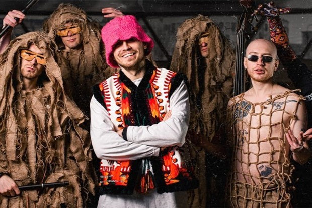 Members of the band performing for Ukraine at Eurovision 2022