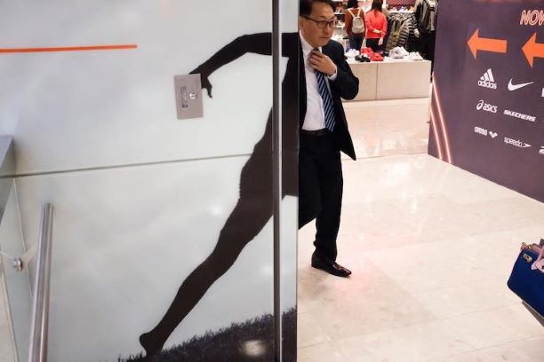 Man walking in an airport terminal