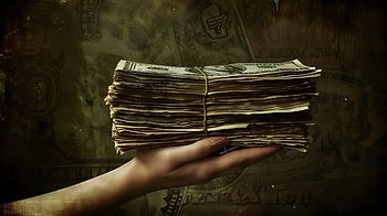 Handful of 100 dollar bills