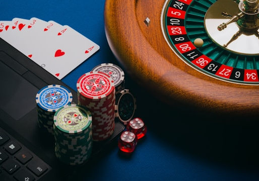 Roulette wheel and some chips