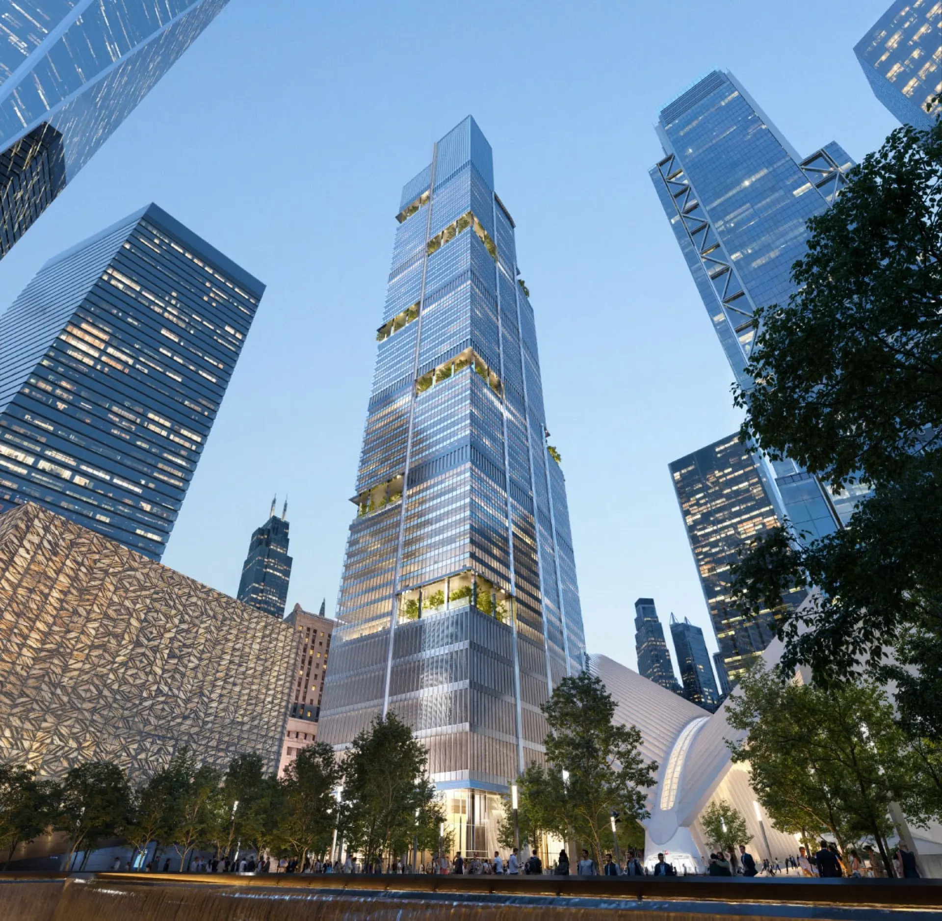 Artist's impression of 2 World Trade Center at twilight