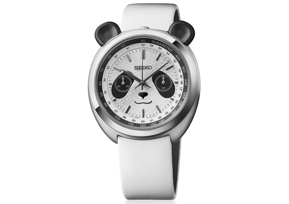 Seiko watch designed to look like a panda's face