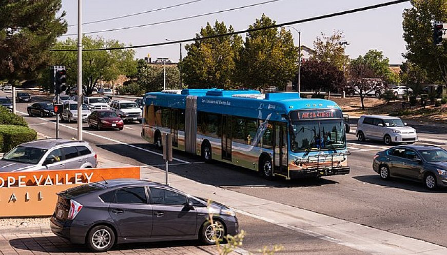 Electric powered bus in California