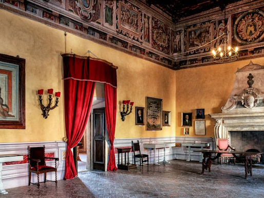 Formal Italian drawing room in an old villa