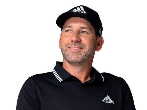 Sergio Garcia wearing a black adidas branded cap