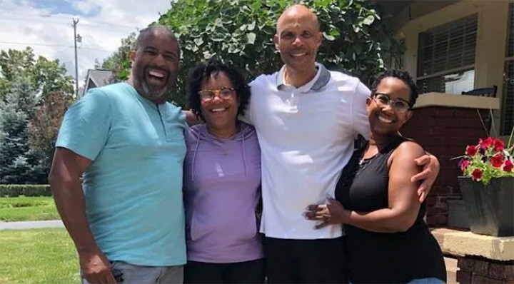 The two men with their wives.