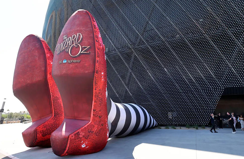 a pair of Ruby slippers