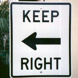 Road sign saying: Keep Right