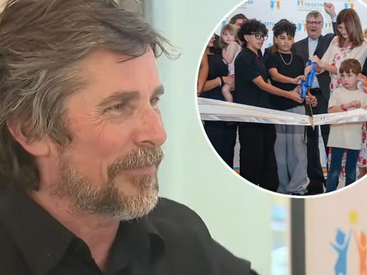 Christian Bale at the ribbon-cutting ceremony for Together California's first foster care village