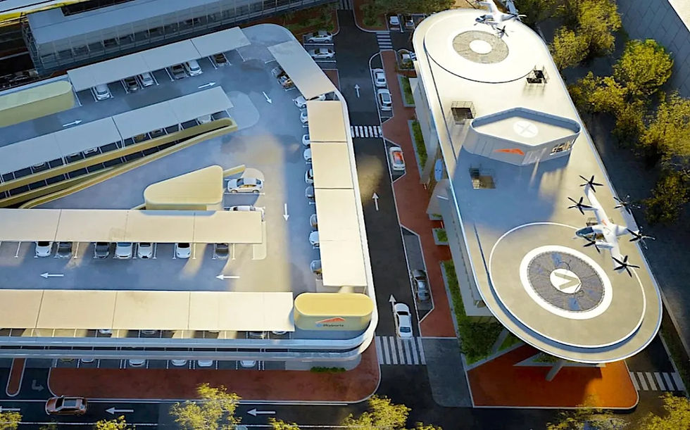 Rendering of the two eVTOL landing pads at Dubai VDX