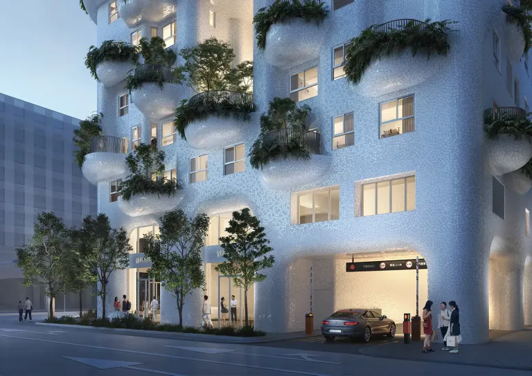 Street level view of 'The Island'