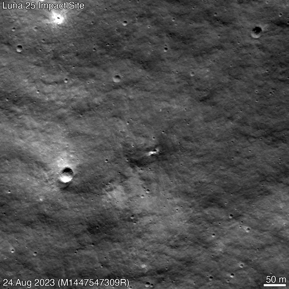Crater made by Russia's Lunar 25 on the moon