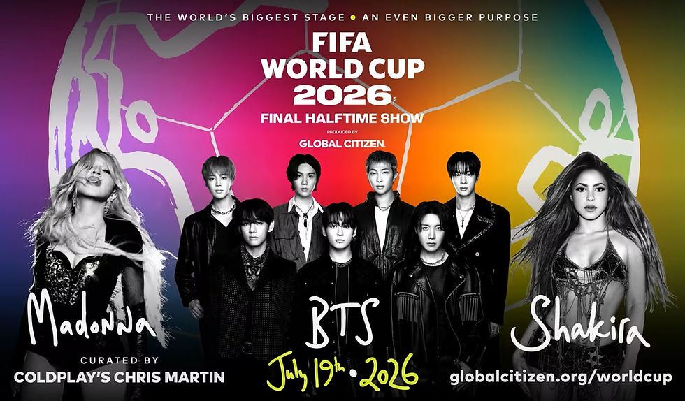 Poster for the FIFA World Cup final halftime show line up