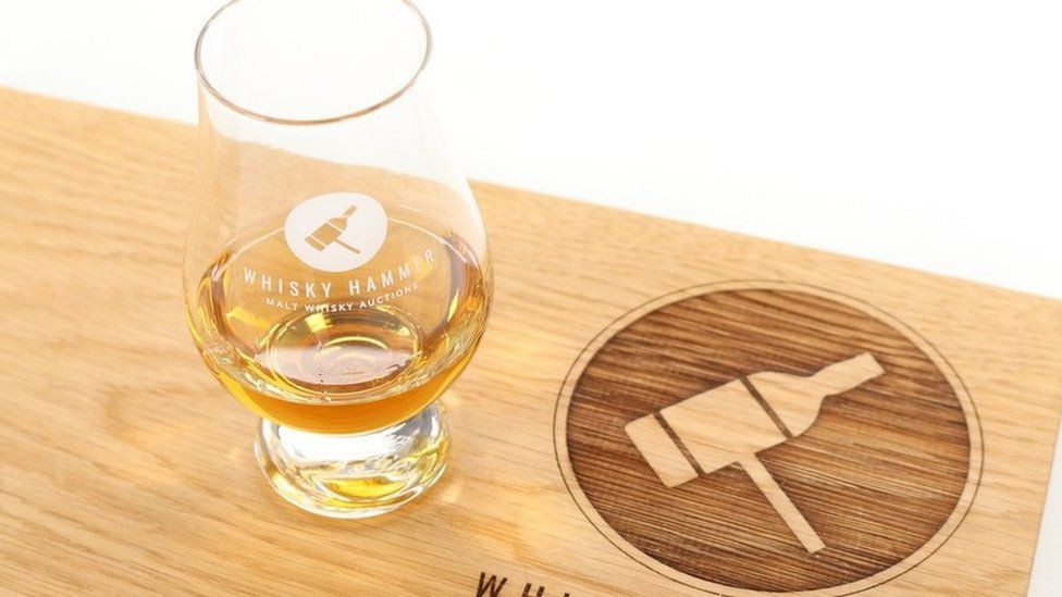Glass containing a small sample of the Macallan 1988 whisky