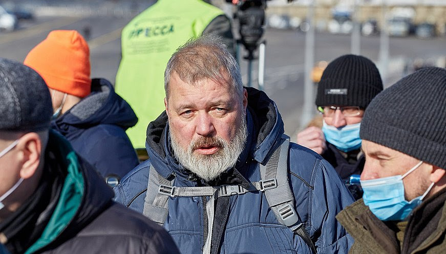 Close up of Dmitry Muratov's bearded face