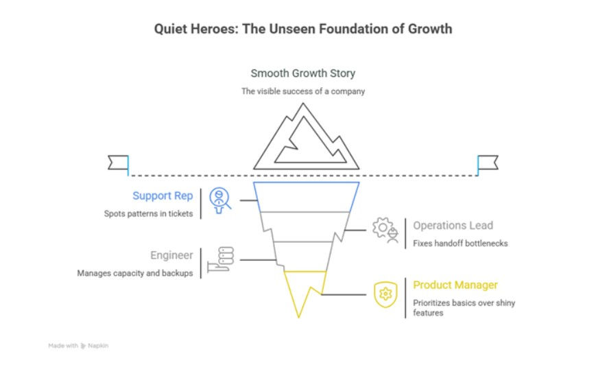 Graphic illustrating the phases a company must go through to achieve growth