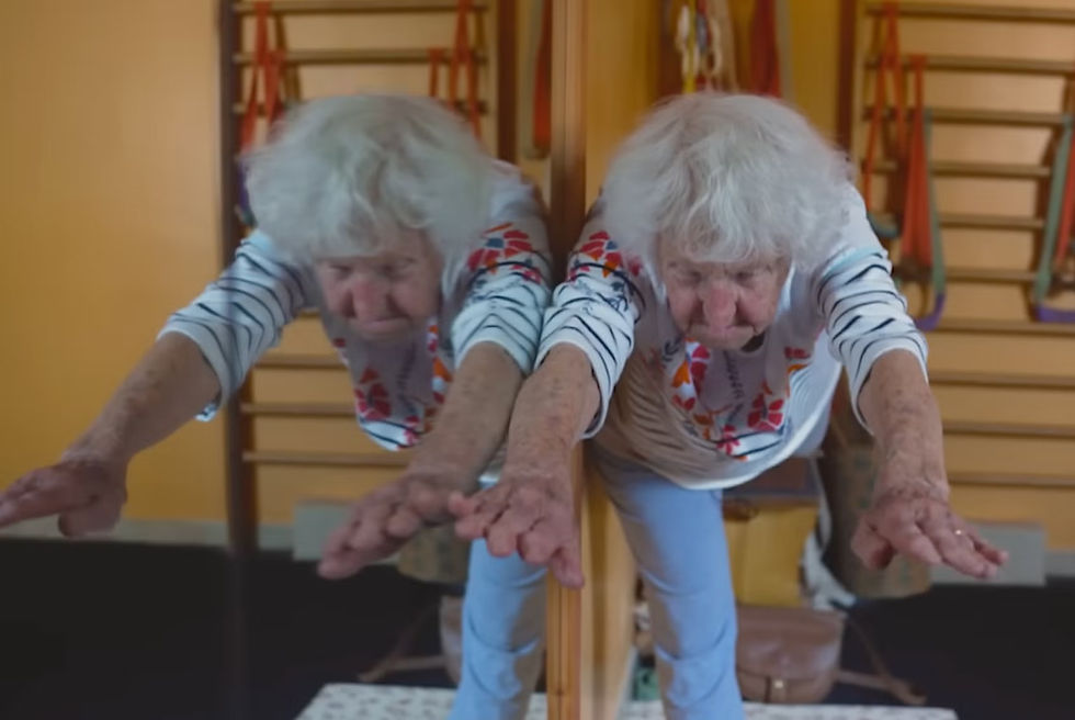 At the age of 103, Charlotte Chopin is still practising yoga