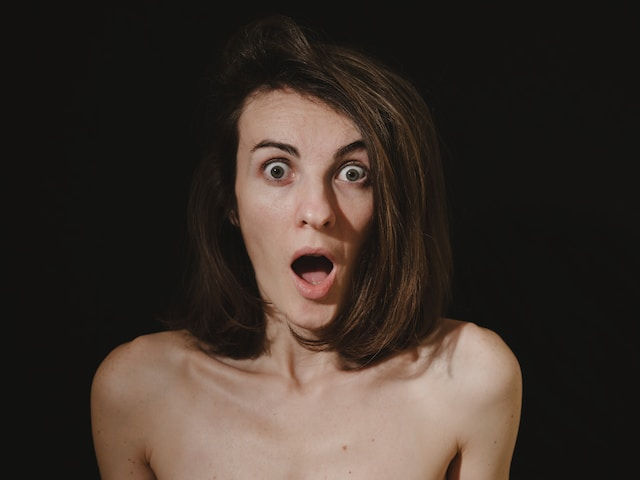 Woman looking very surprised