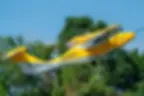 The Electra STOL taking off