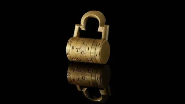 A brass combination lock