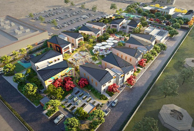 Aerial view of Together California - the foster village