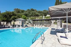 villa rodi corfu shaded poolside cabana