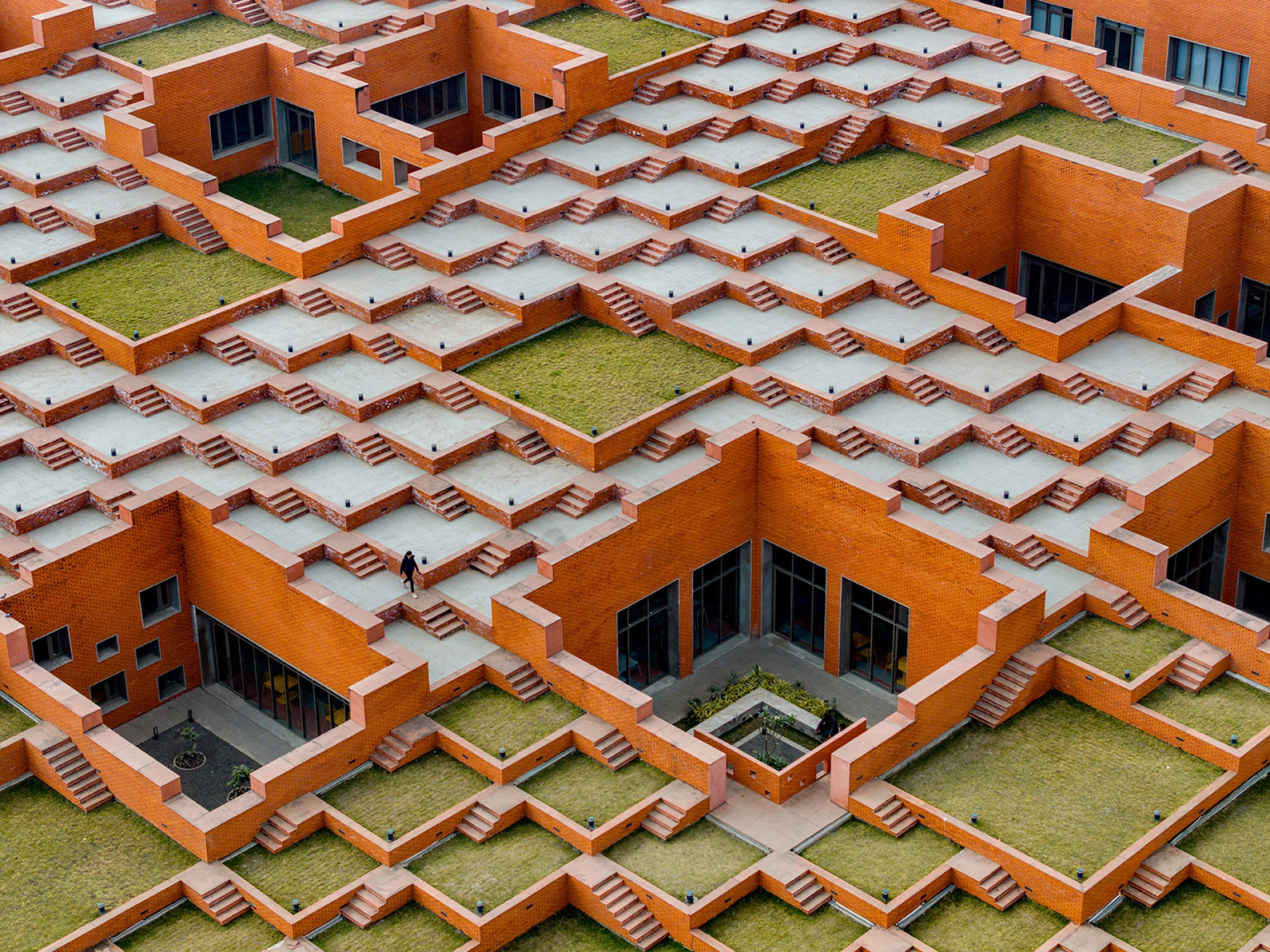 aerial view of Prestige University roof