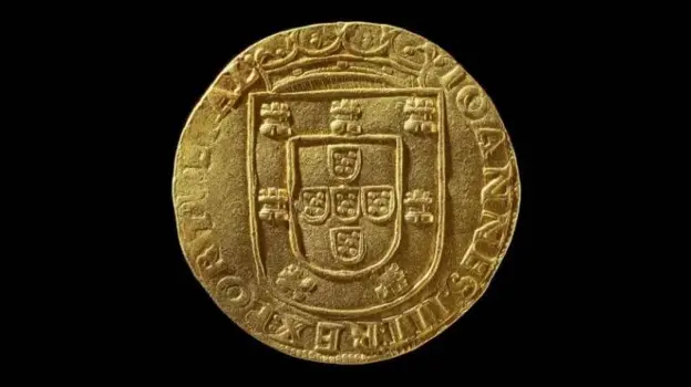 A Portuguese gold São Vicente, struck in 1555-1557