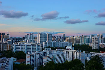 Aerial view of some of Singapore's social housing buildings