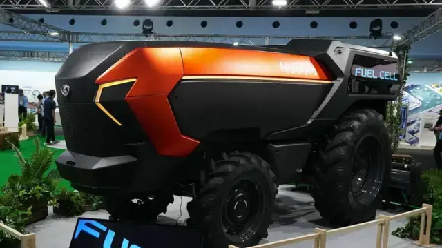 Kubota's hydrogen fuel cell tractor with a self-driving function