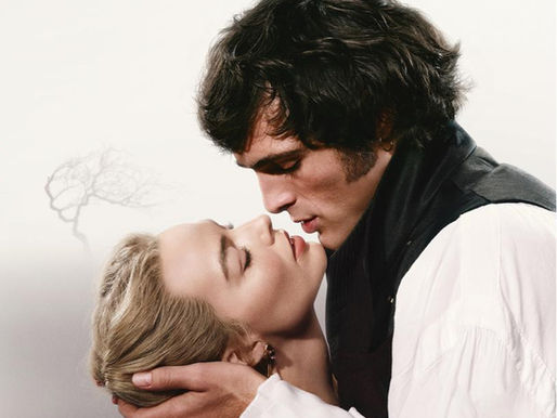 Margot Robbie and Jacob Elordi embracing in 'Wuthering Heights'