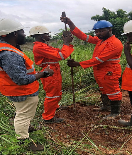 Geologist and Technicians performing Standard Penetration Test (SPT) for Geotechnical Site investigation for foundation recommendation