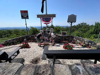Changing of the flags in preparation for 4th of July