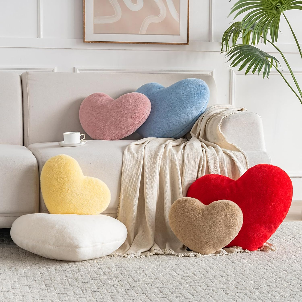 Thumbnail: Heart Pillow, Heart Shaped Pillow for Bed Couch, Soft Decorative Heart Throw Pil