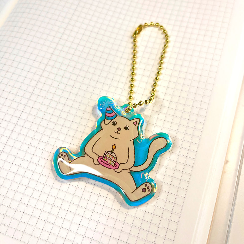 Thumbnail: Toot the Cat Birthday Acrylic Keychain Charm