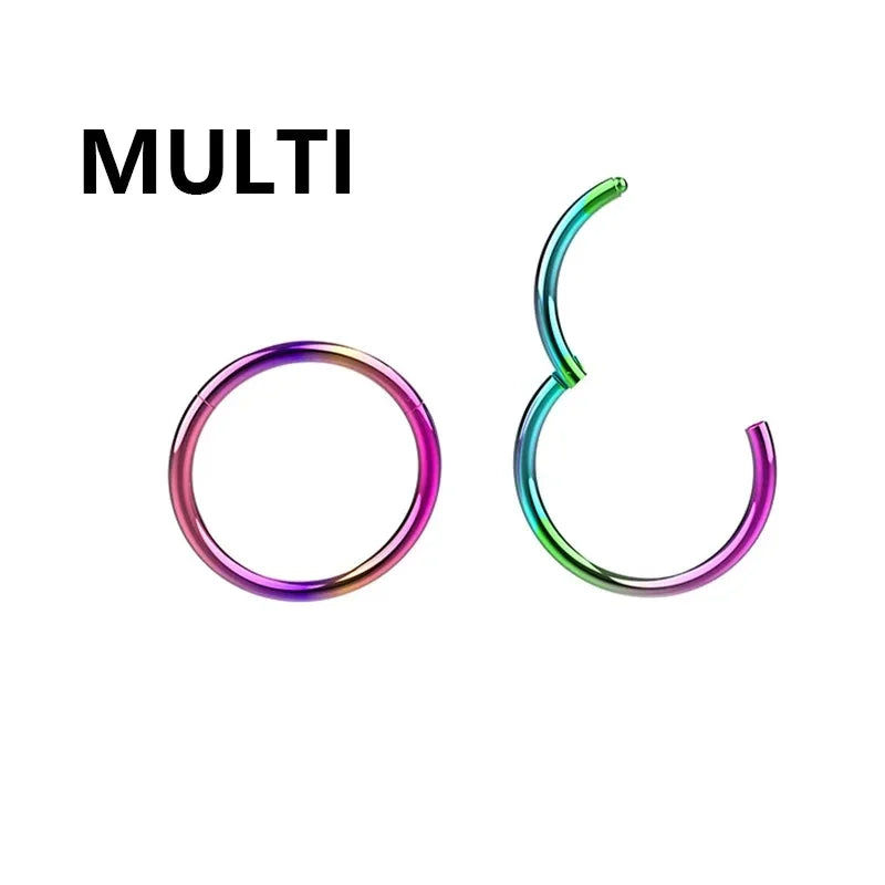 Thumbnail: 1PC Stainless Steel Nose Hoop Septum Piercing Clicker Hinged