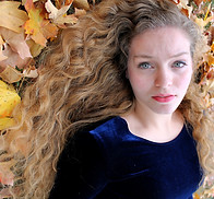 blond portrait autumn leaves