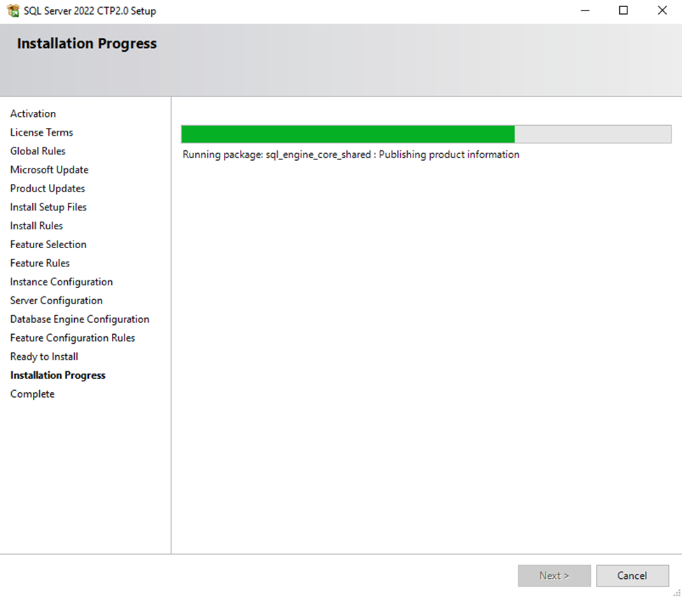 Monitor progress