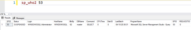 Blocking information - SQL No LOCK