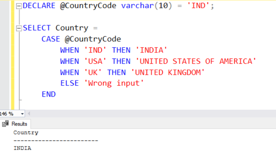 Case Statement in SQL Server