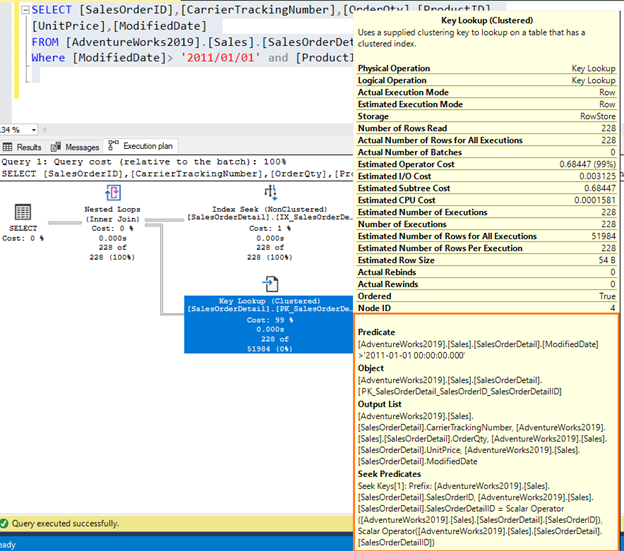 Key Lookup (CLustered)