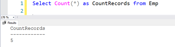 SQL COUNT(*) function