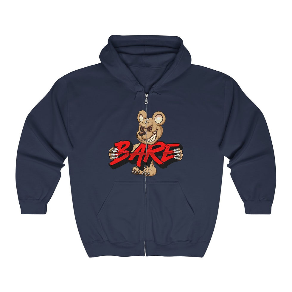 Thumbnail: EVIL TEDDY BARE FULL ZIP  HOODIE 