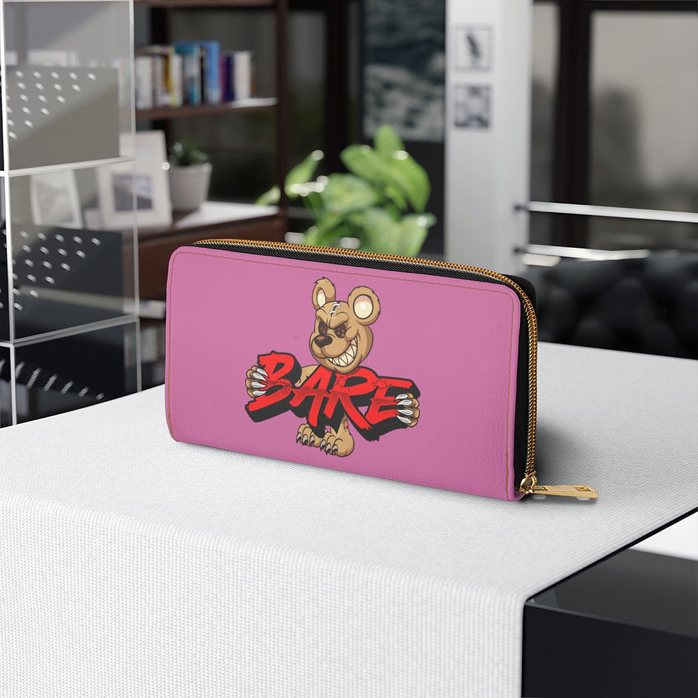 Thumbnail: EVIL TEDDY BARE PINK ZIPPER WALLET